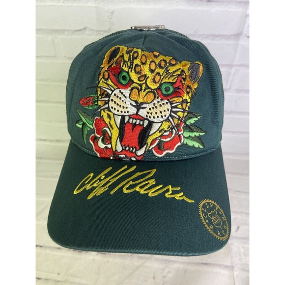 Cliff Raven Artwear Tiger Ed Hardy Tattoo Embroidered Mesh Back Snapback Hat Cap - Picture 3 of 10